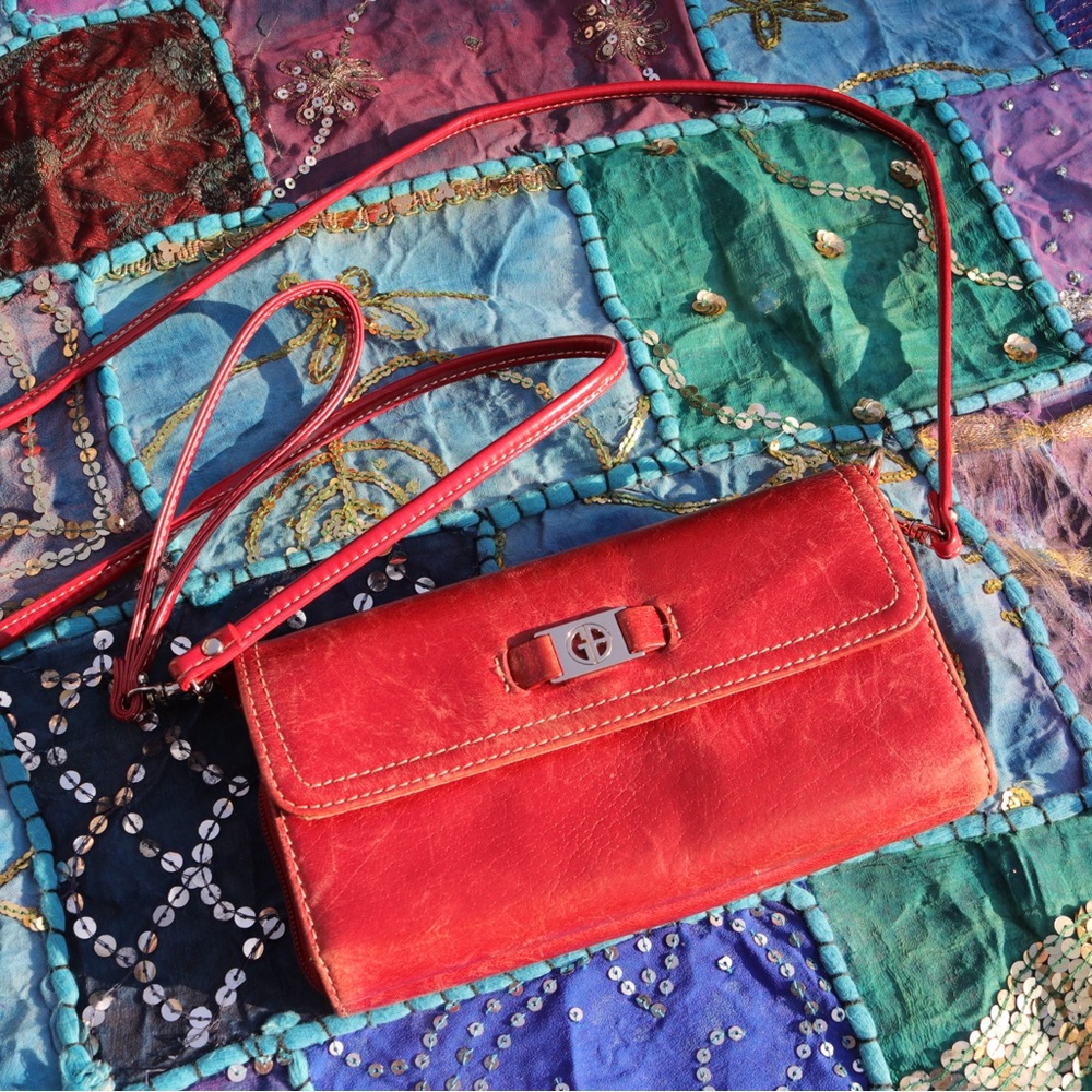 italian leather red crossbody